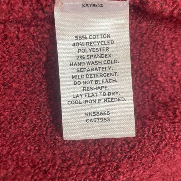 CASLON Women Sweater XS Red Cowl Neck Pullover Long Sleeve Boil Knit Side‎ Slits - Picture 7 of 9